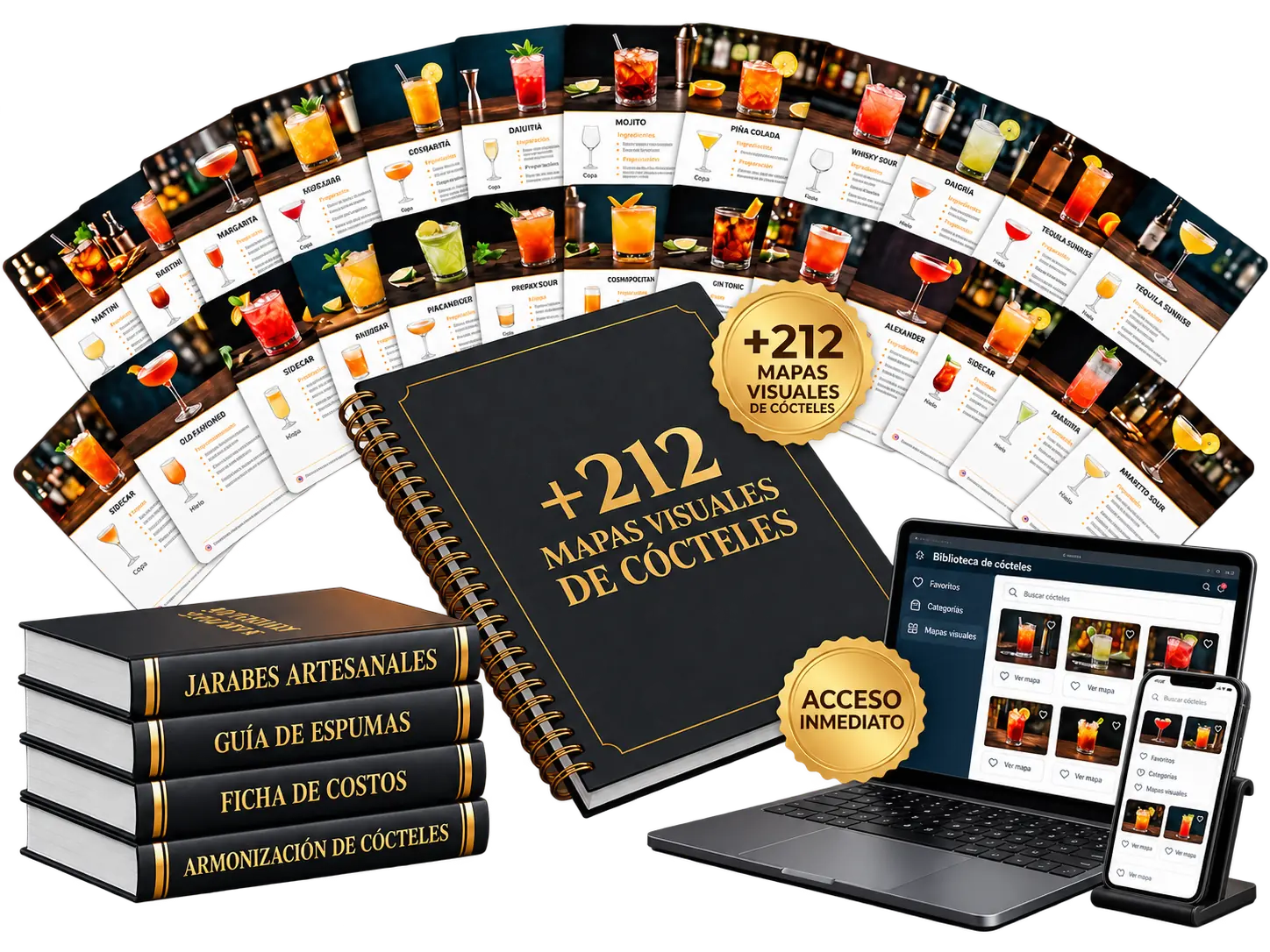 Kit digital Bartender de Respeto con fichas visuales y guías prácticas